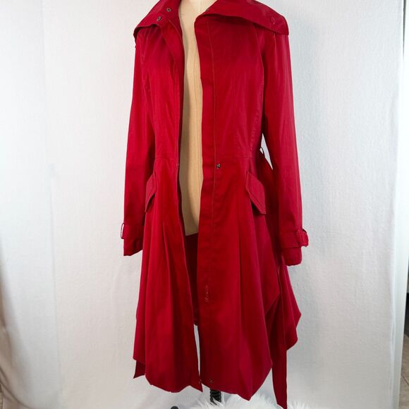 Samuel Dong | Classic Red Bubble Balloon Dress Coat | Sz S - Picture 4 of 15